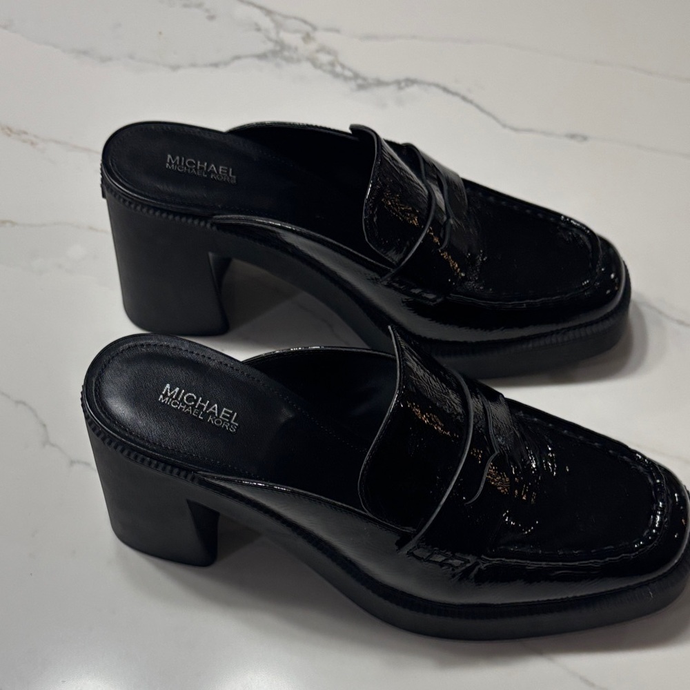 Michael Kors Black Patent Leather Mules - Picture 6 of 16